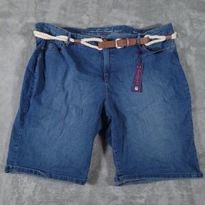 Gloria Vanderbilt Shorts Womens 22W Denim Bermuda Messina Joslyn New‎ with Belt